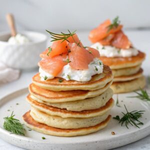 Gourmet Blinis with Creme Fraiche and Smoked Salmon
