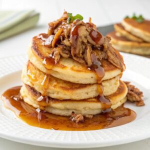 Pulled Pork Pancakes with Whiskey Maple Sauce Recipe