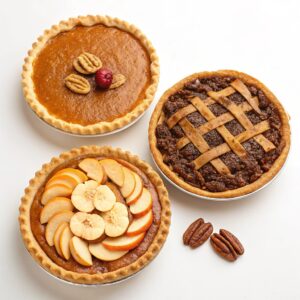 3 Homemade Pies (Pumpkin, Apple, Pecan Fudge) Recipe