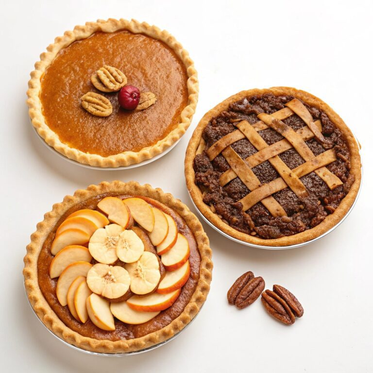 3 Homemade Pies (Pumpkin, Apple, Pecan Fudge) Recipe