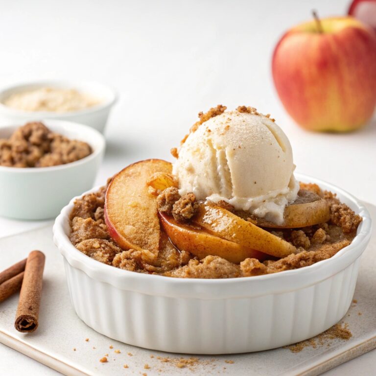 Caramel Apple Crisp with Cinnamon Ice Cream Recipe
