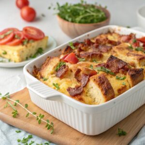 Bacon and Cheese Breakfast Strata Recipe