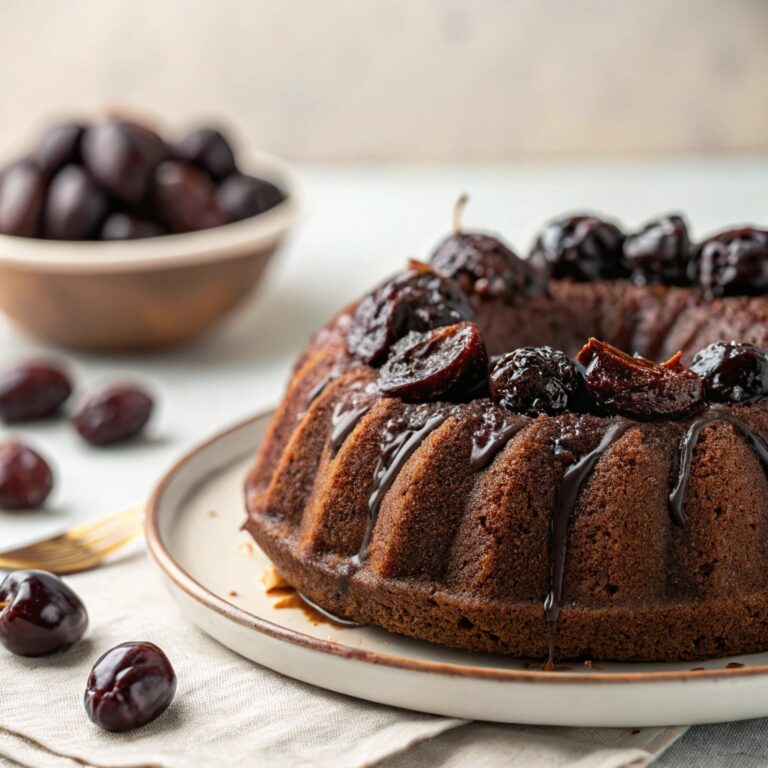 Warm Chocolate Cake with Rum-Soaked Prunes Recipe