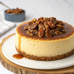 Pumpkin Cheesecake With Pecan Praline Sauce Recipe