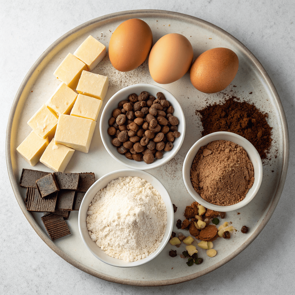 Ingredients for Brownie Ice Cream Sandwich Bar