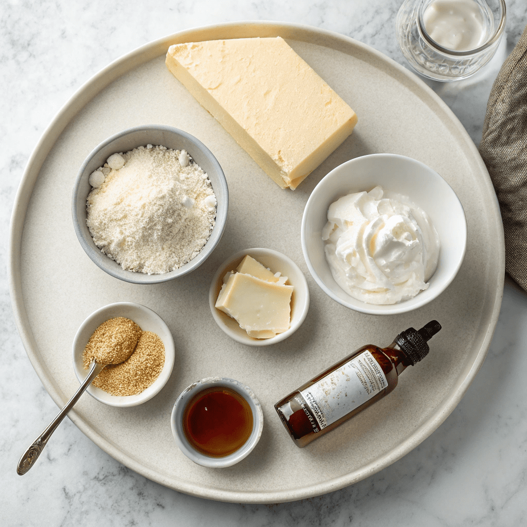 Ingredients for Sugar-Free Cheesecake (Baked)