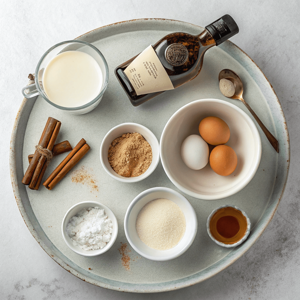 Ingredients for Rompope (Mexican Egg Nog)