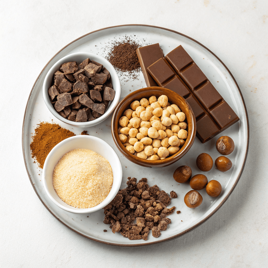 Ingredients for Rich Chocolate & Hazelnut Torrone
