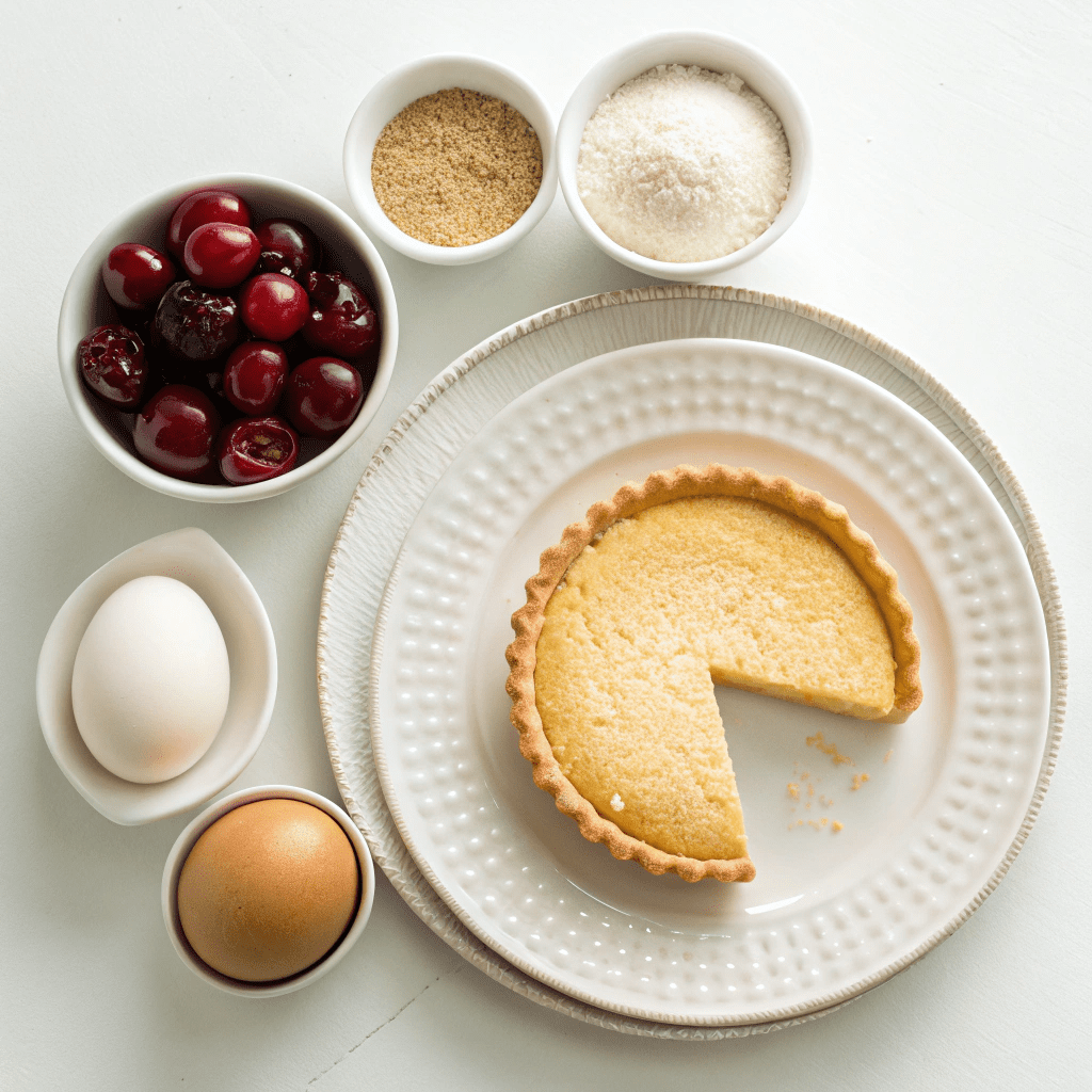Ingredients for Gluten-Free Cherry and Almond Tart