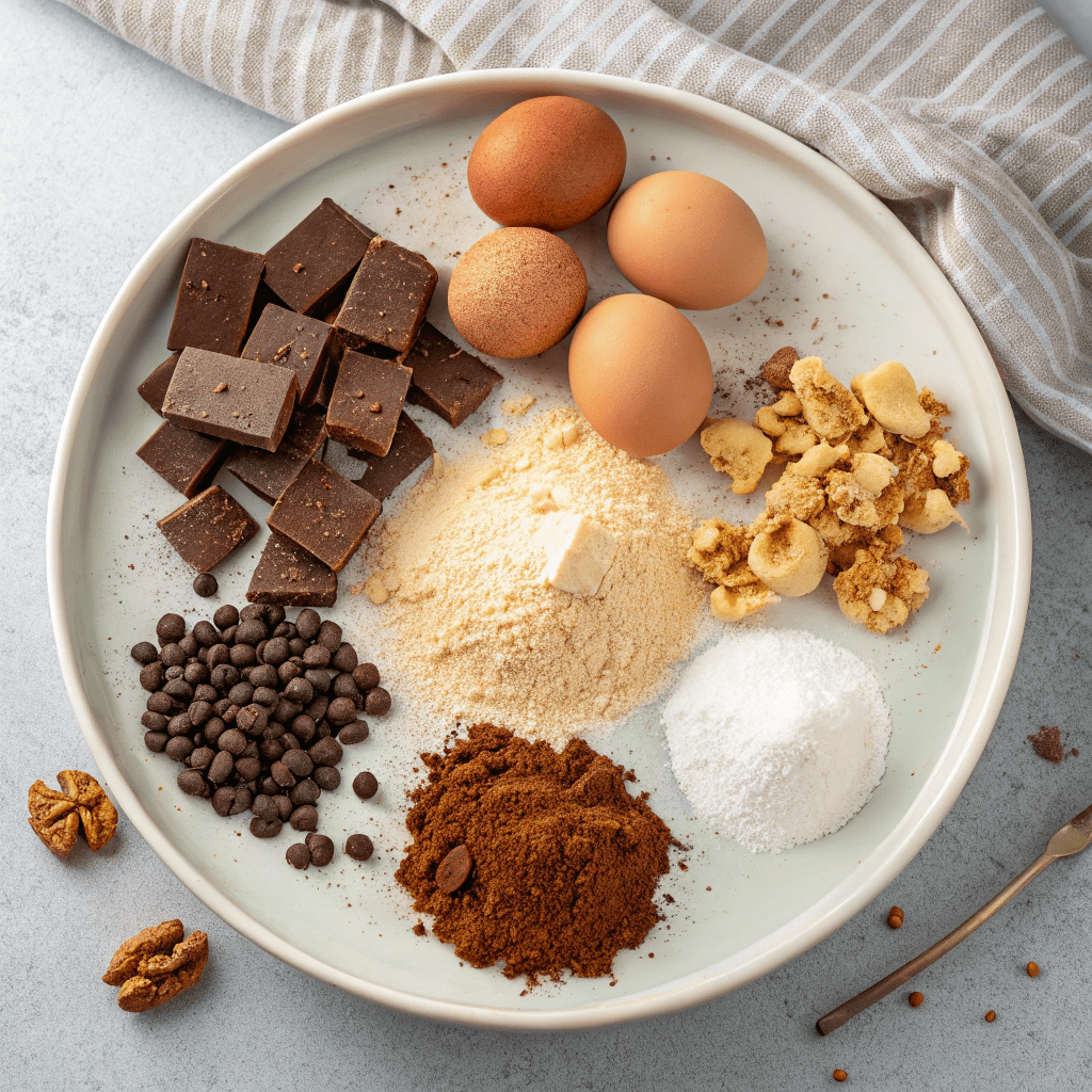 Ingredients for Dirty Chai Brownies