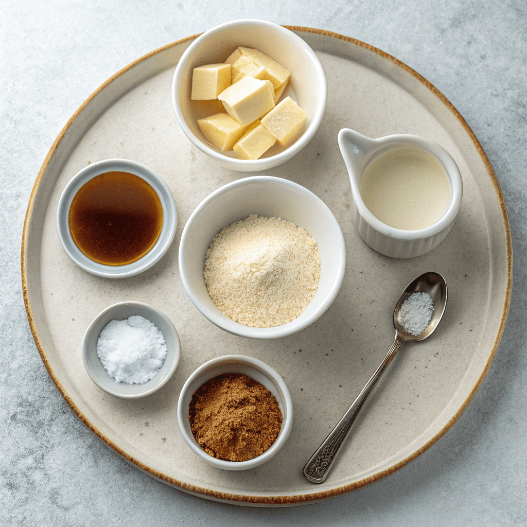 Ingredients for Spiced Rum Caramel Sauce