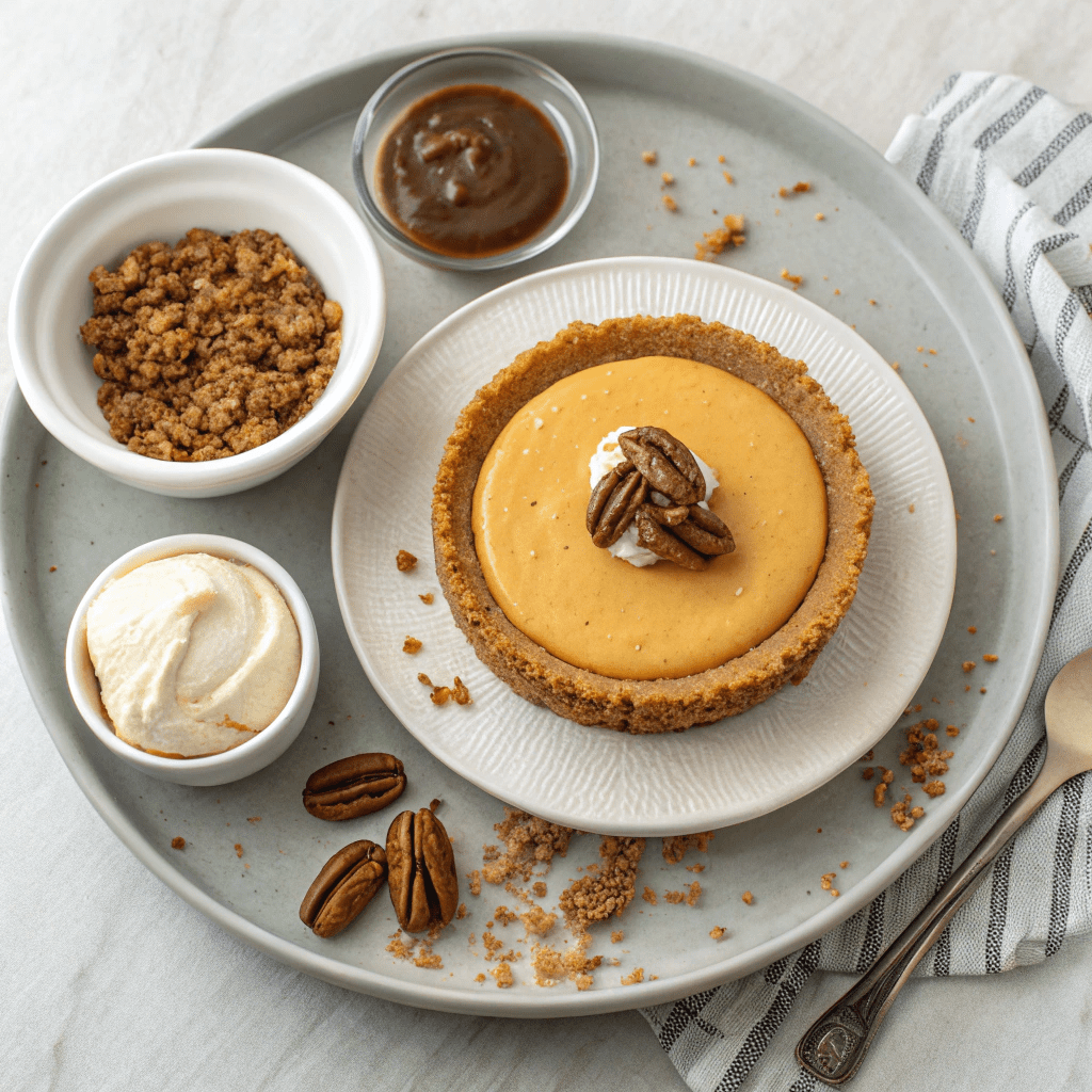 Ingredients for Pumpkin Cheesecake With Pecan Praline Sauce