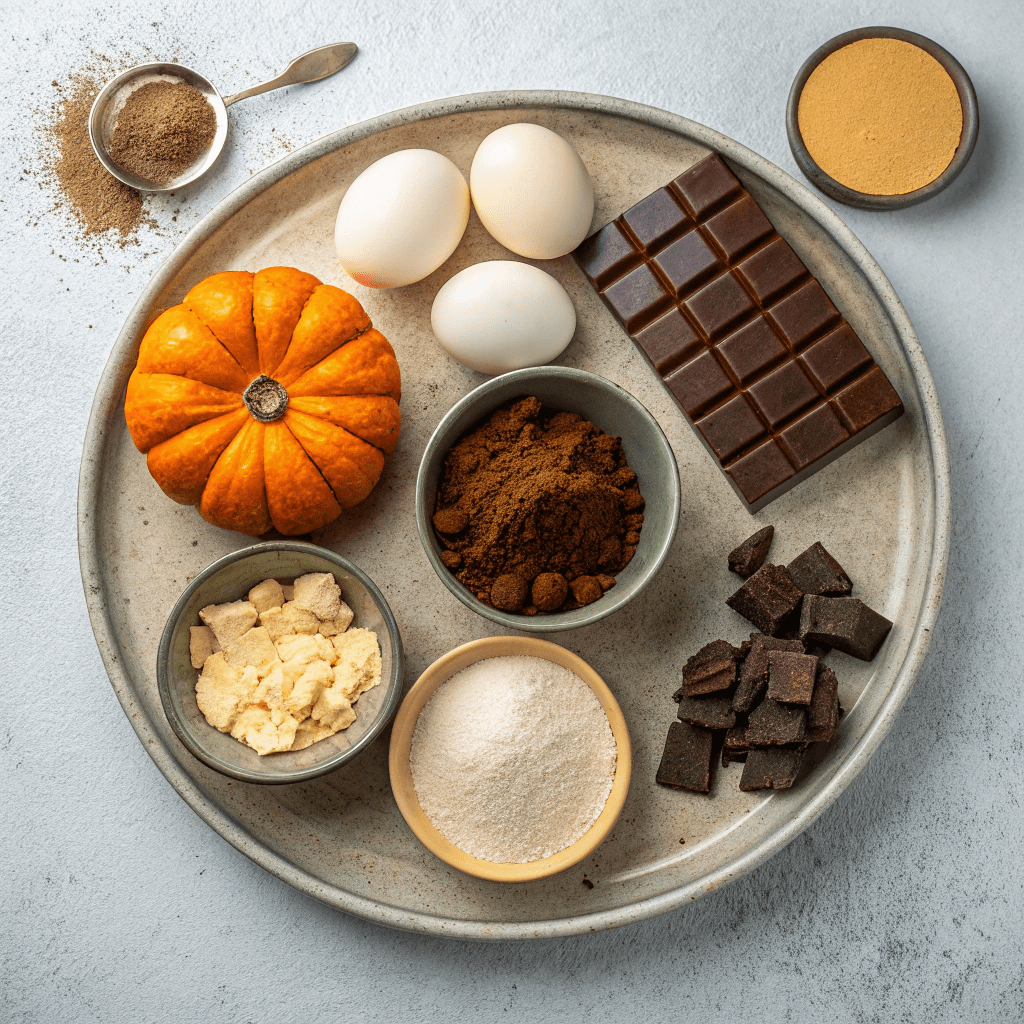 Ingredients for Marbled Pumpkin Pie Brownies
