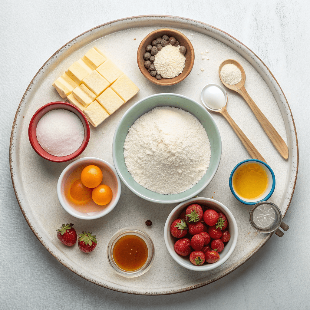 Ingredients for 1 Minute Microwave Rainbow Mug Cake
