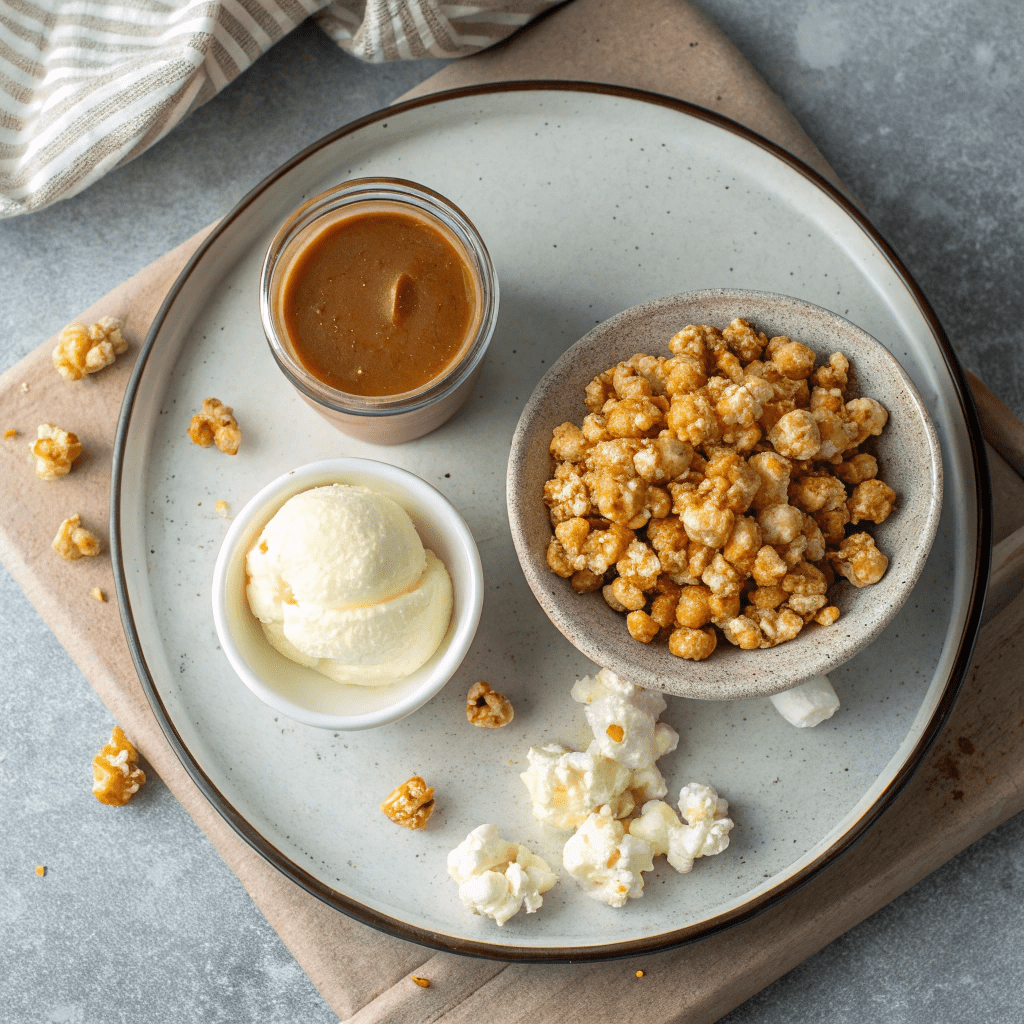 Ingredients for Caramel Corn Ice Cream (No Machine)