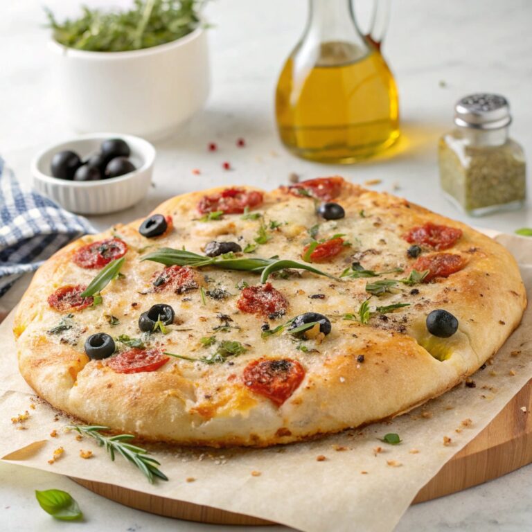 The Most BUBBLY Focaccia Pizza You’ll Ever Make (No-Knead) Recipe