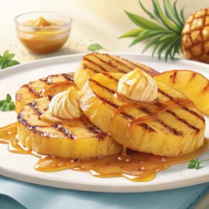 Grilled Pineapple with Butter Rum Sauce Recipe
