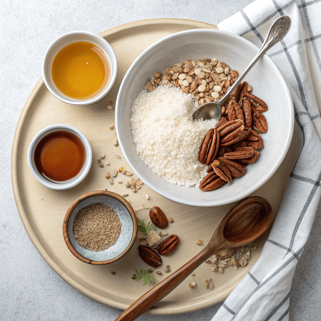 Ingredients for Microwave Granola in a Mug