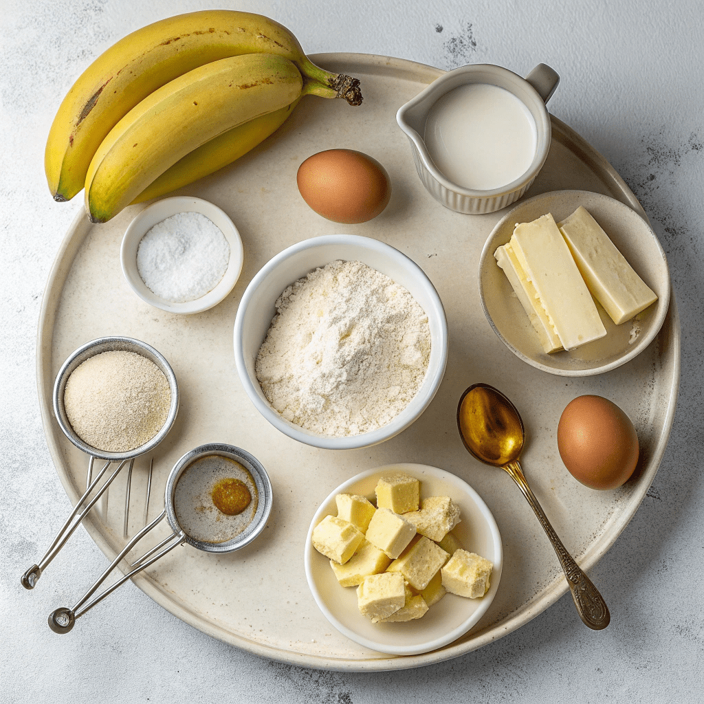 Ingredients for Fluffy Banana Pancakes