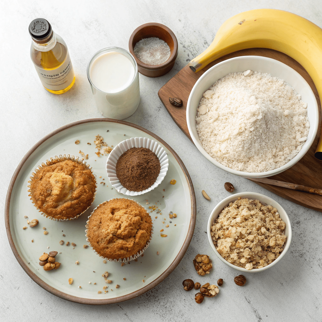 Ingredients for Classic Banana Nut Muffins