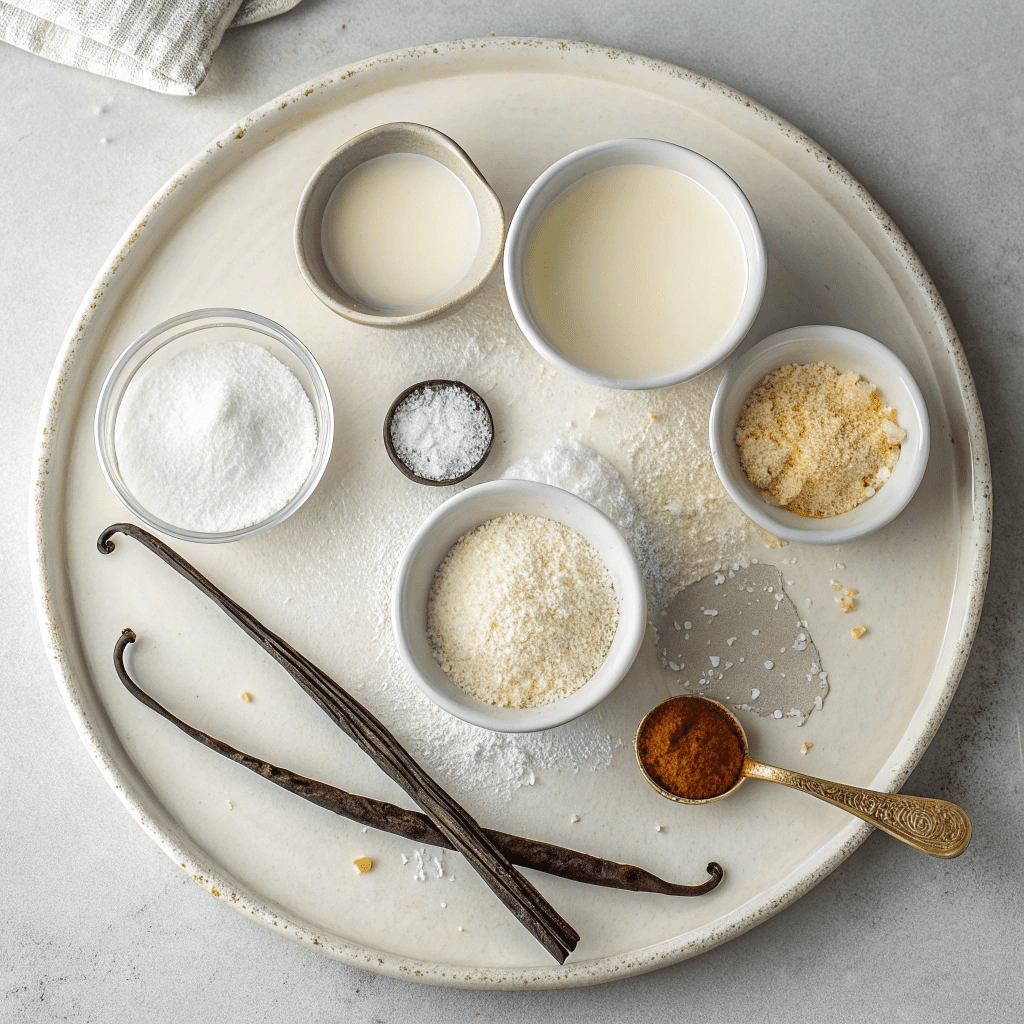 Ingredients for Cornstarch Ice Cream (Sicilian Eggless Gelato)