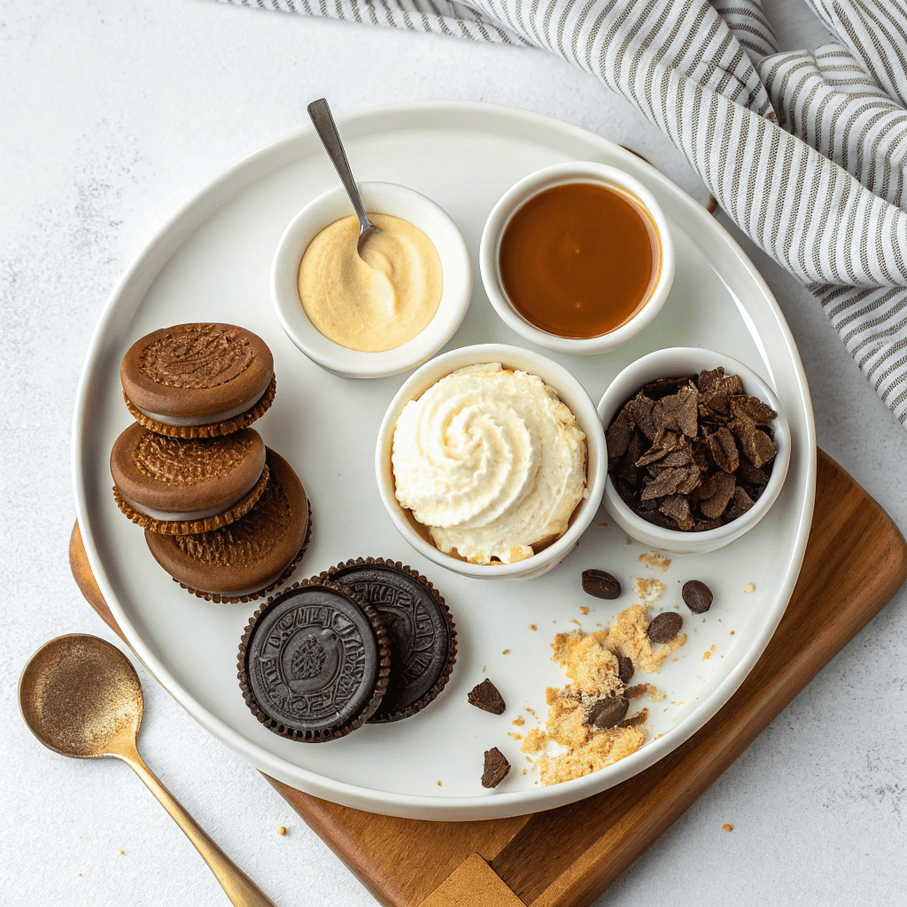 Ingredients for Single Serve Chocolate Peanut Butter Cheesecake