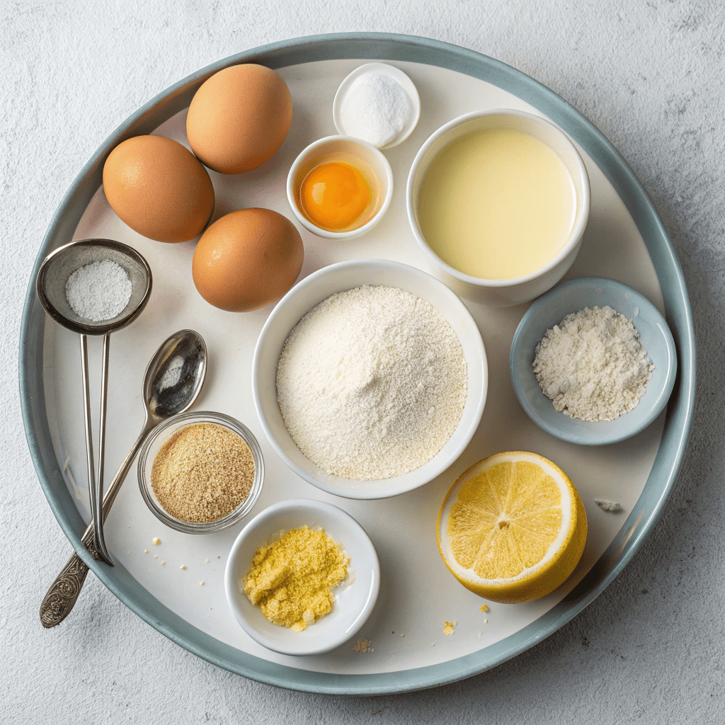 Ingredients for Tart and Sweet Lemon Poppy Seed Muffins