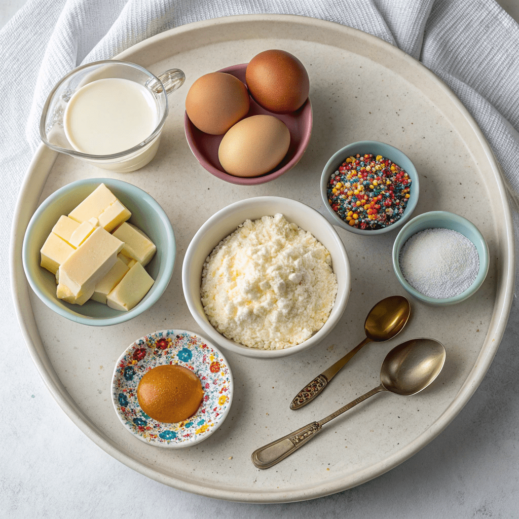 Ingredients for Funfetti Sheet Cake