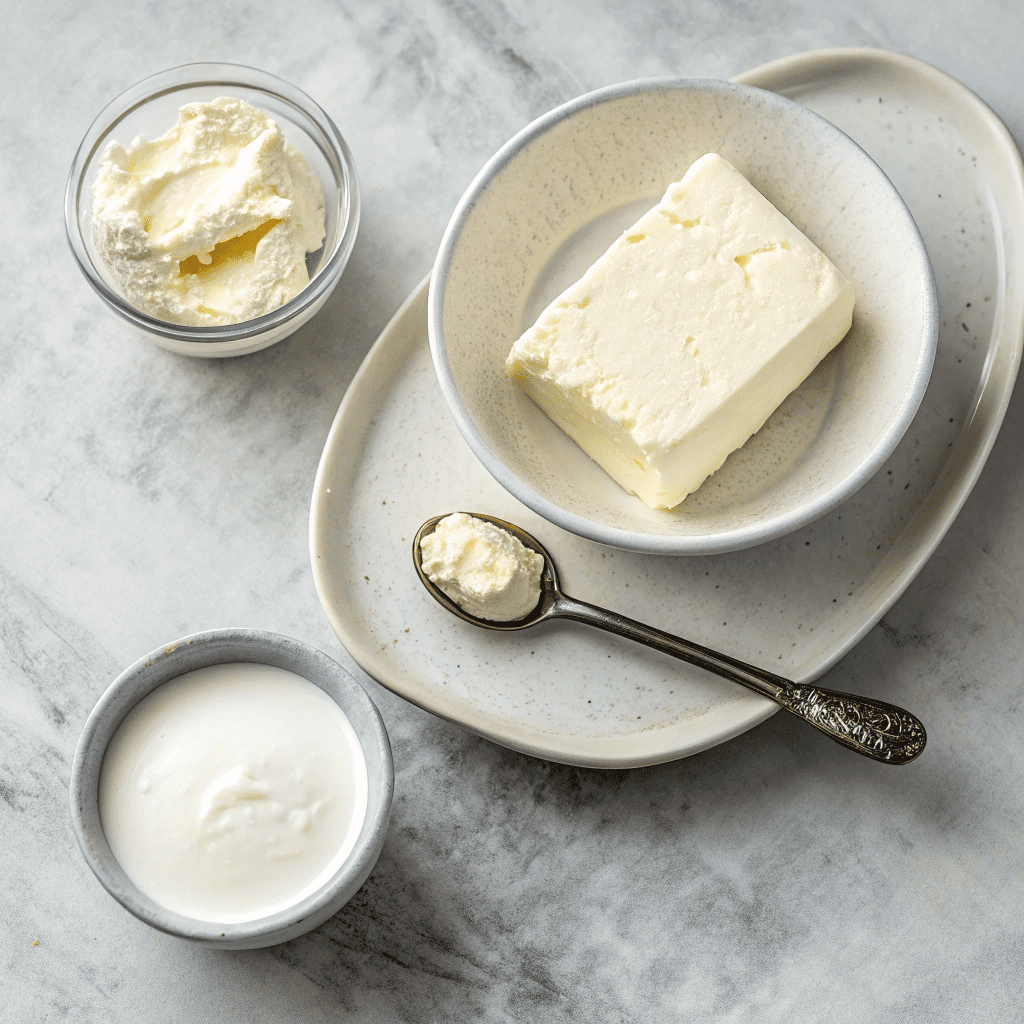 Ingredients for Light And Fluffy Whipped Cream Cheese