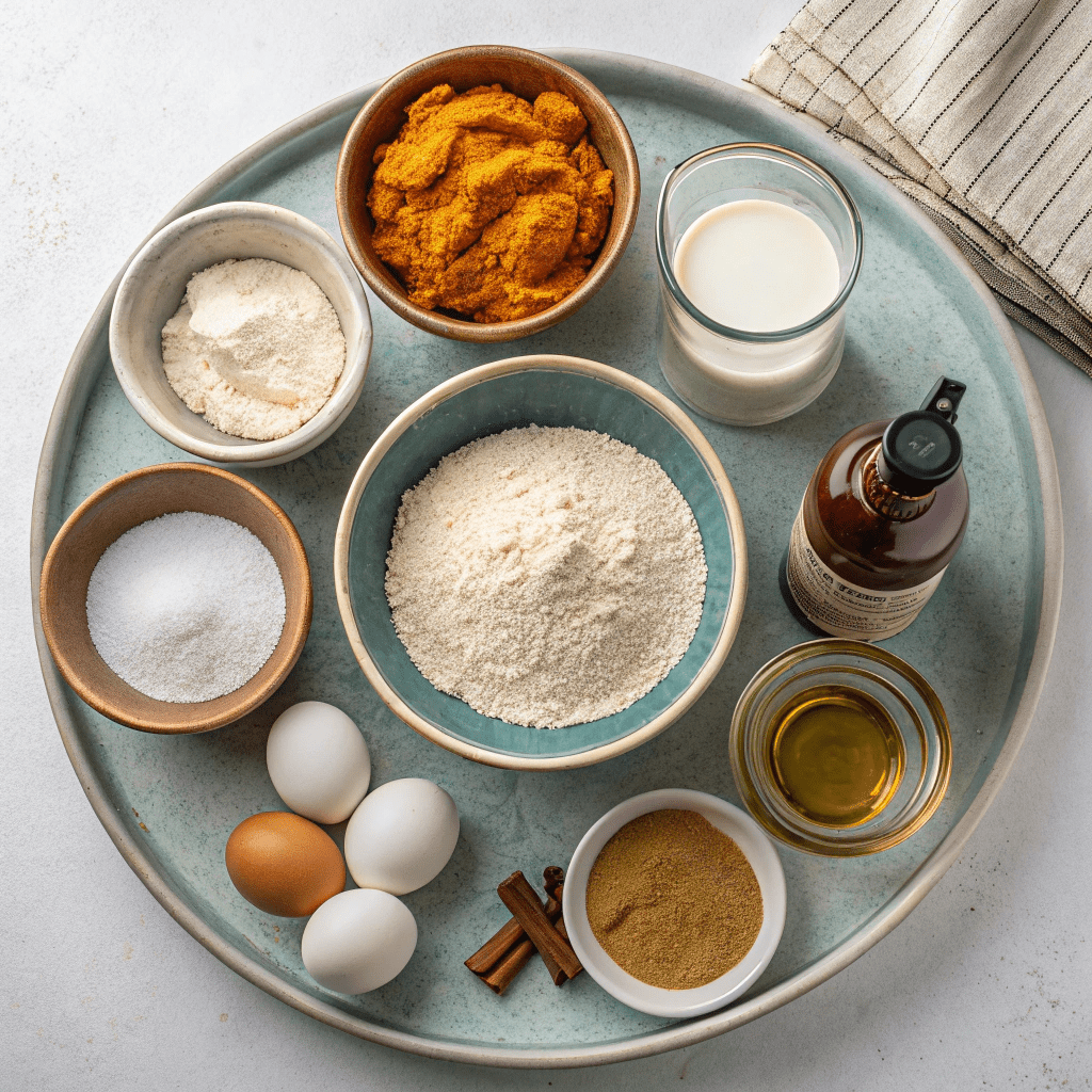 Ingredients for Homemade Glazed Pumpkin Donuts