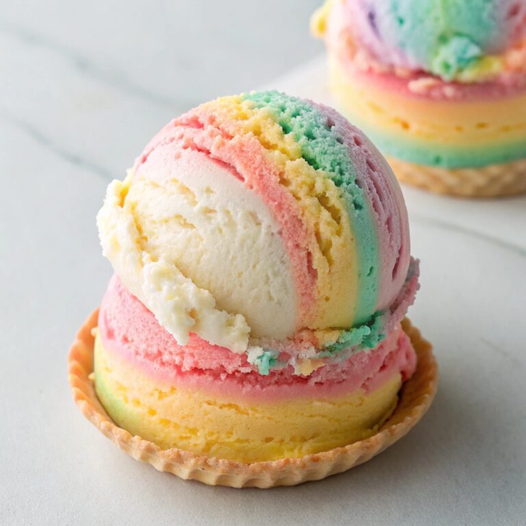 No Machine Rainbow Cake Ice Cream Recipe