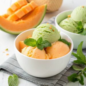 Homemade Cantaloupe & Mint Sorbet in 5 Minutes (No Machine) Recipe