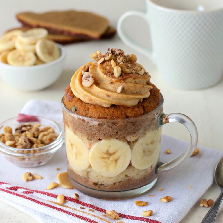 Microwave Peanut Butter & Banana Mug Cake Recipe