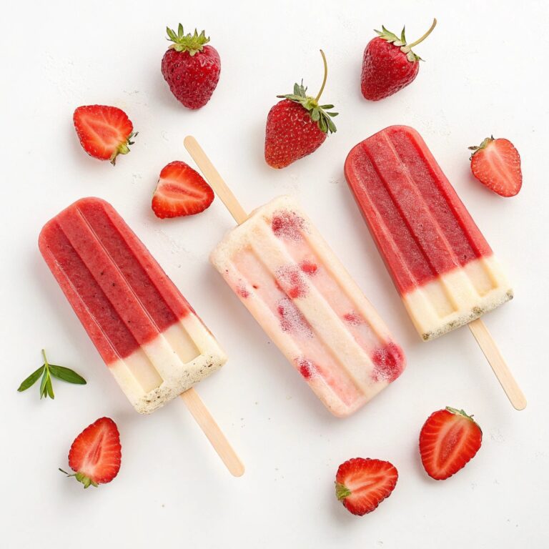 (RED) Strawberry Cheesecake Popsicles Recipe