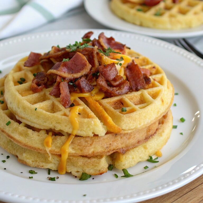 Bacon & Cheddar Cornmeal Waffles Recipe