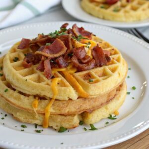 Bacon & Cheddar Cornmeal Waffles Recipe