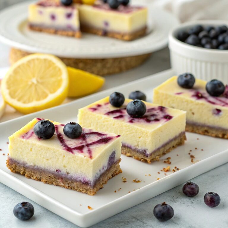Lemon and Blueberry Cheesecake Bars Recipe