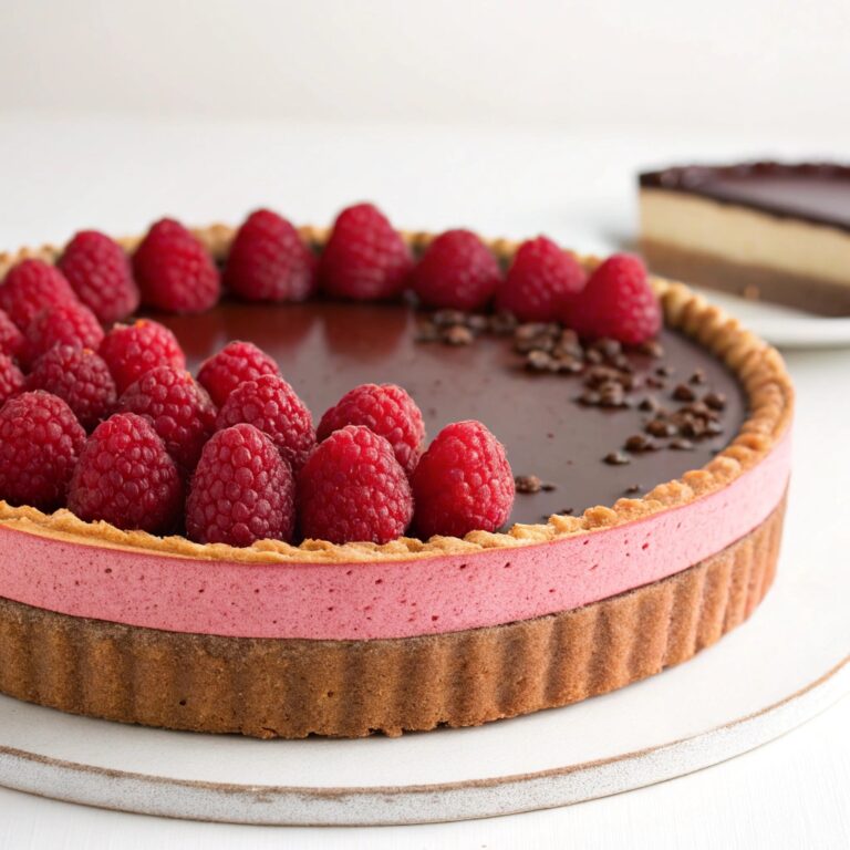 Chocolate and Raspberry Panna Cotta Tart Recipe