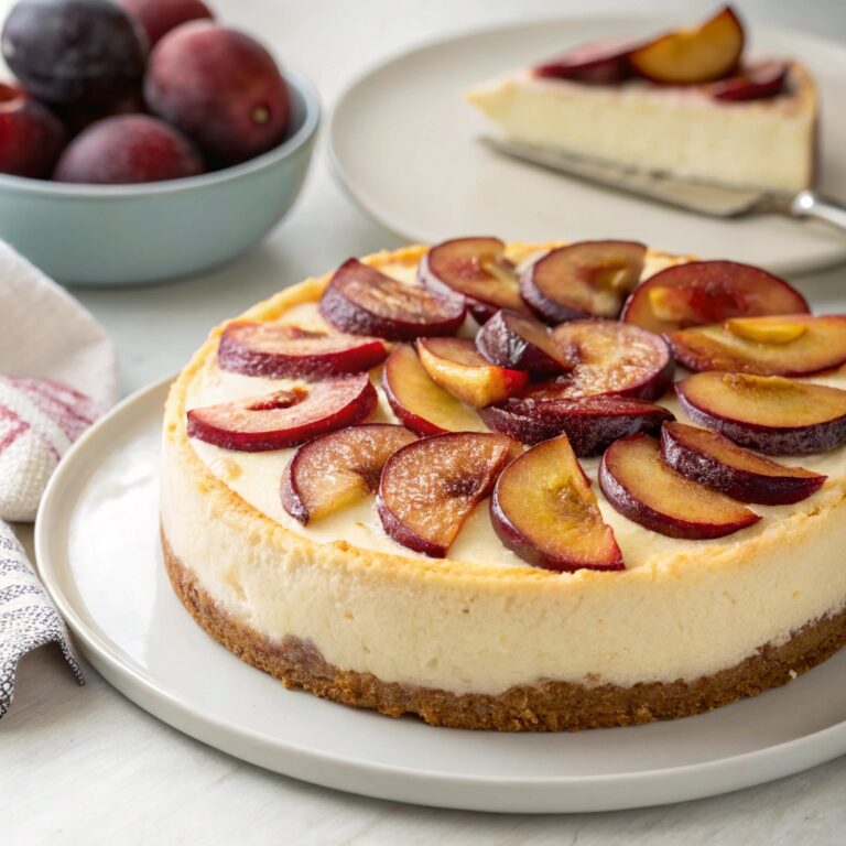 Italian Ricotta Cake With Plums Recipe