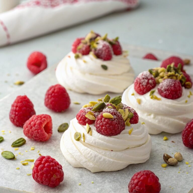 Raspberry Meringues with Pistachios Recipe
