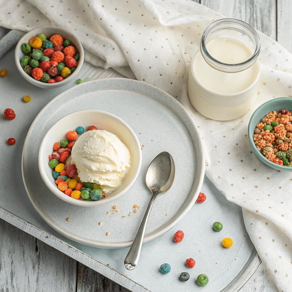 Ingredients for Cereal Milk Ice Cream (No Machine)