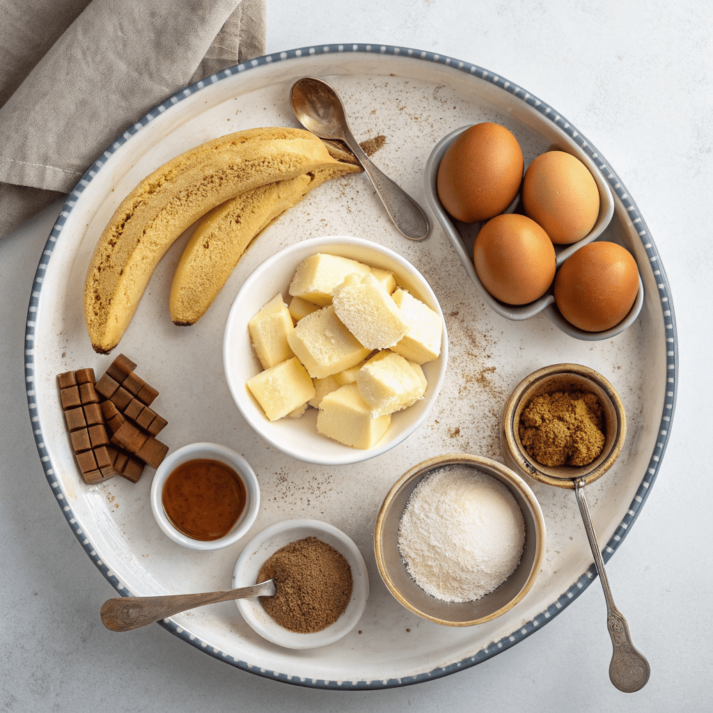 Ingredients for Butterscotch Pudding & Caramelized Bananas