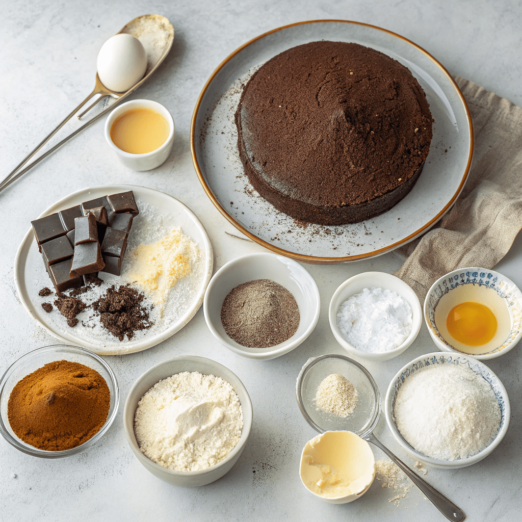 Ingredients for Beyond Moist Vegan Chocolate Cake