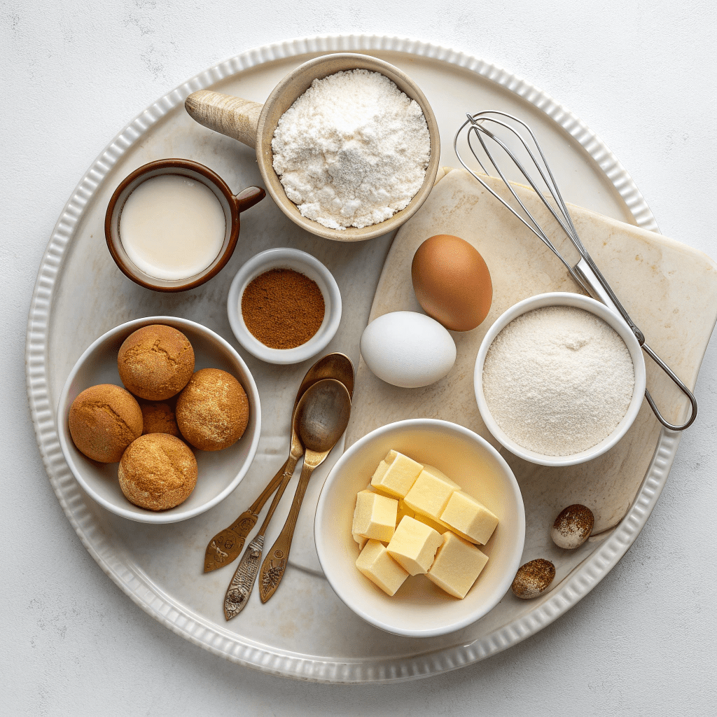 Ingredients for The Softest & Chewiest Snickerdoodle Cookies