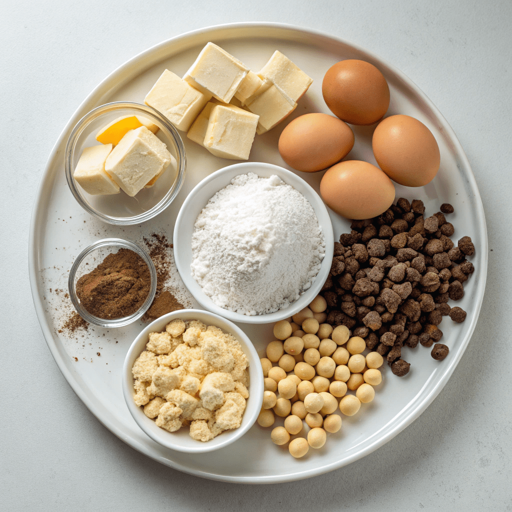 Ingredients for White Chocolate Macadamia Nut Cookies