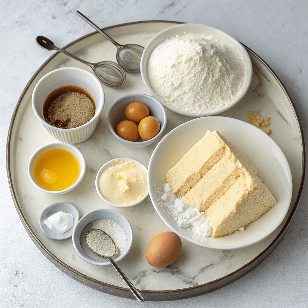 Ingredients for Homemade Vanilla Cupcakes with Buttercream Frosting
