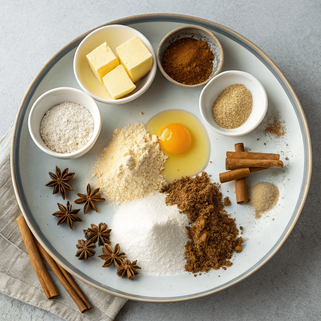 Ingredients for Traditional Spiced Pfeffernüsse Cookies