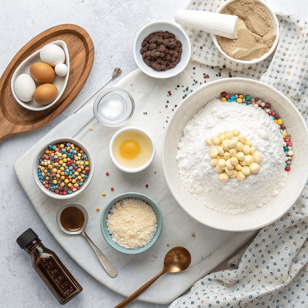 Ingredients for Perfect Funfetti Cookies
