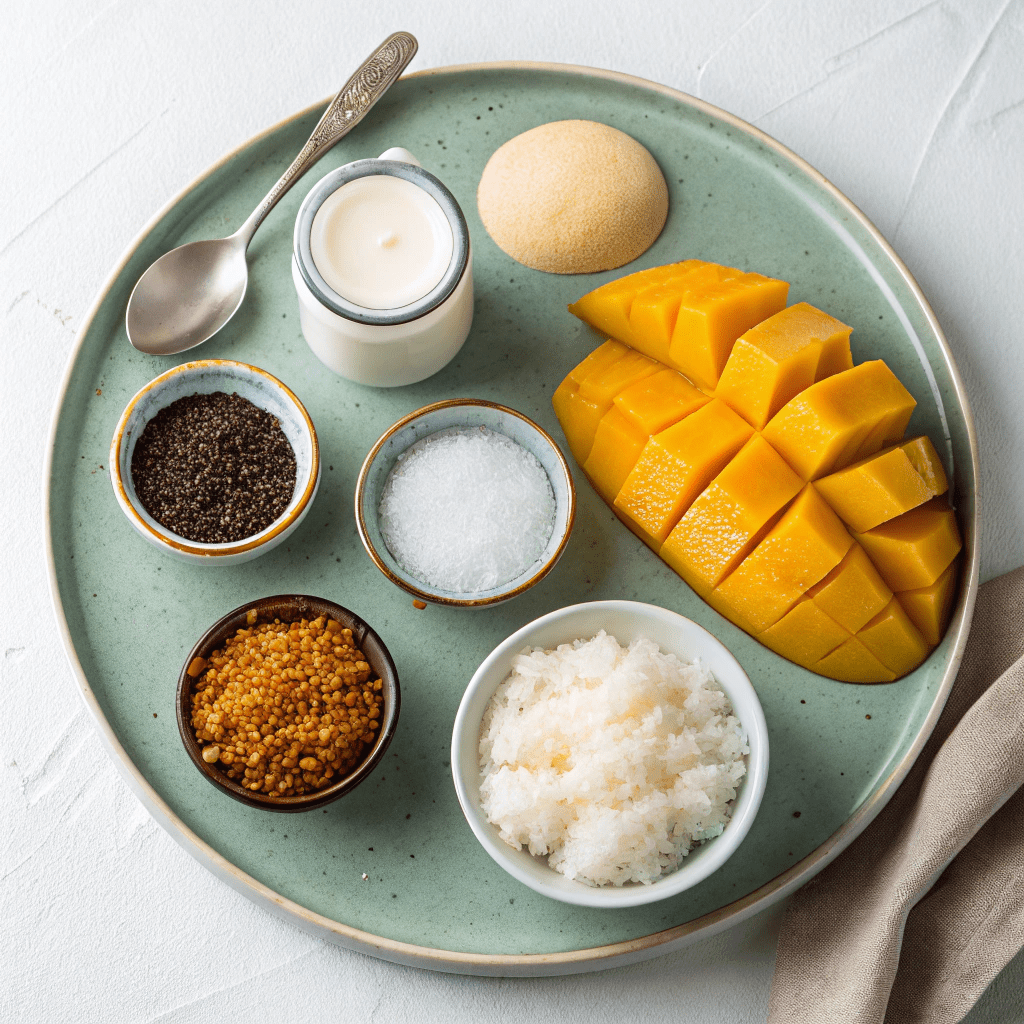 Ingredients for Thai Coconut Sticky Rice With Mango