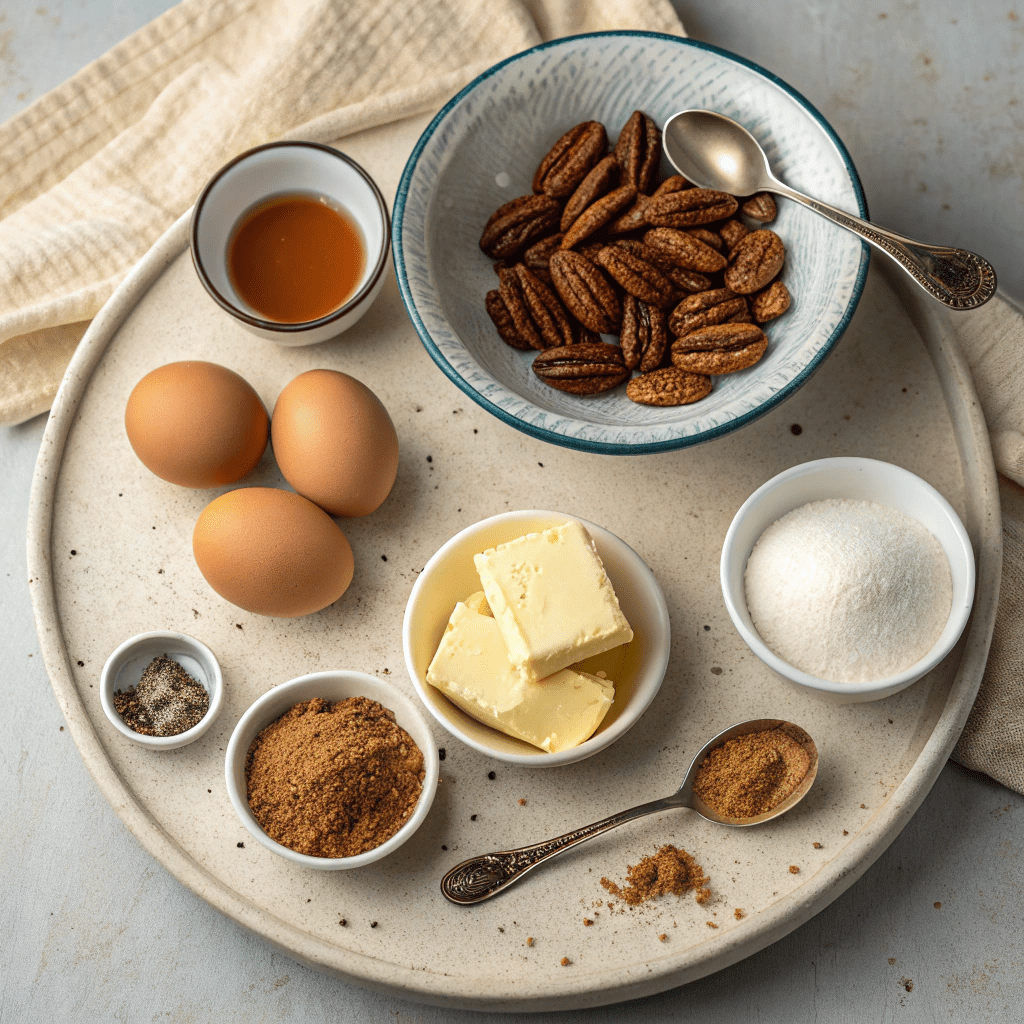 Ingredients for Simply Divine Butter Pecan Pound Cake